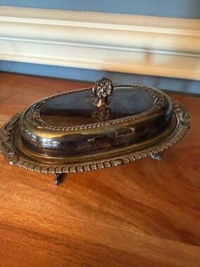 Vintage Silver Plate Butter Dish